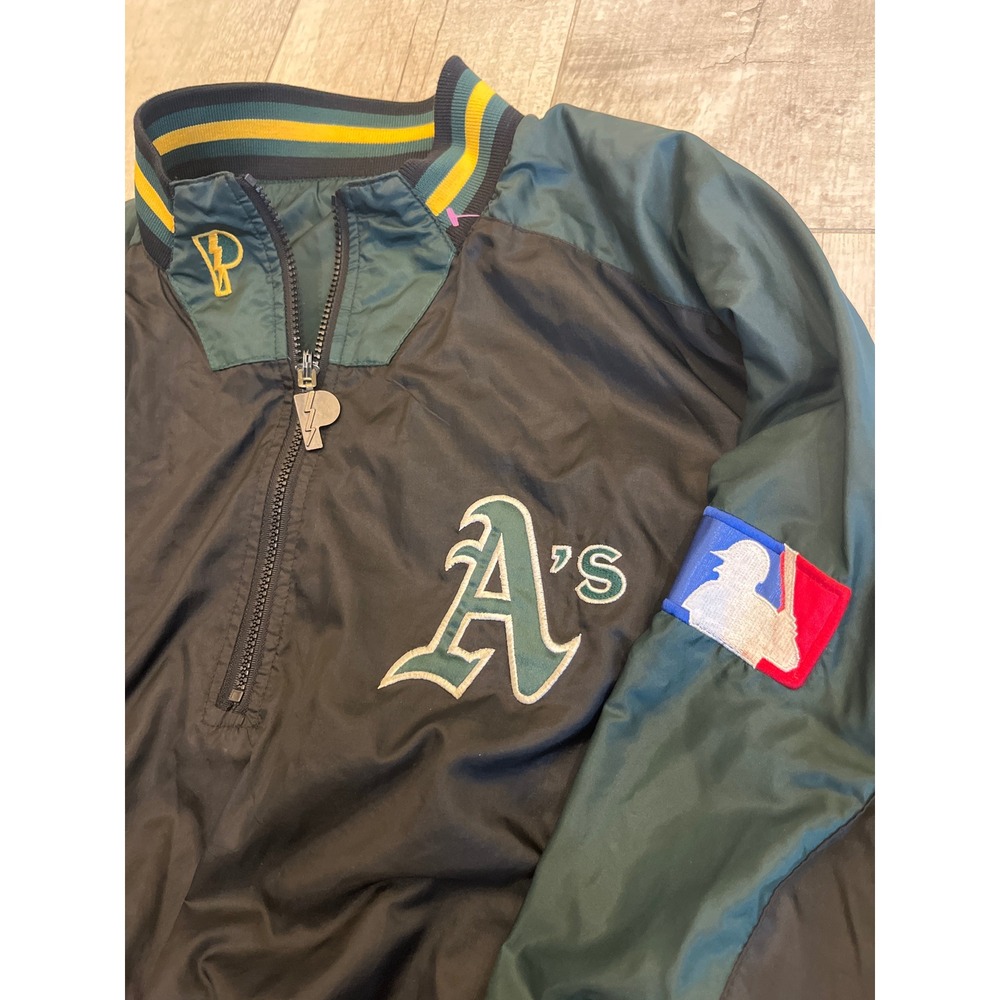 Vintage Oakland Athletics A's Pro Player Reversible Windbreaker Jacket Mens L